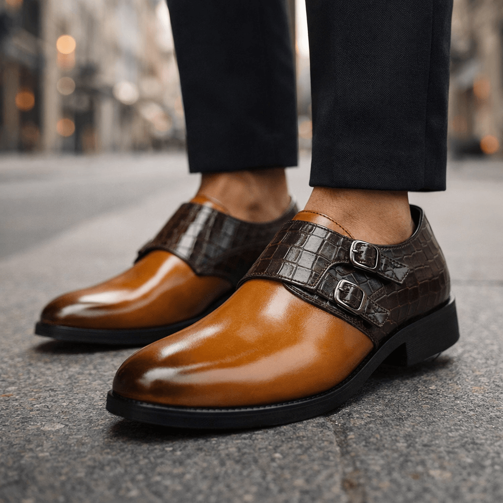 Jorven Leather Monk Shoes