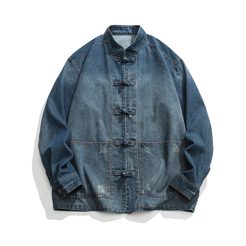 Mandarin Denim Jacket