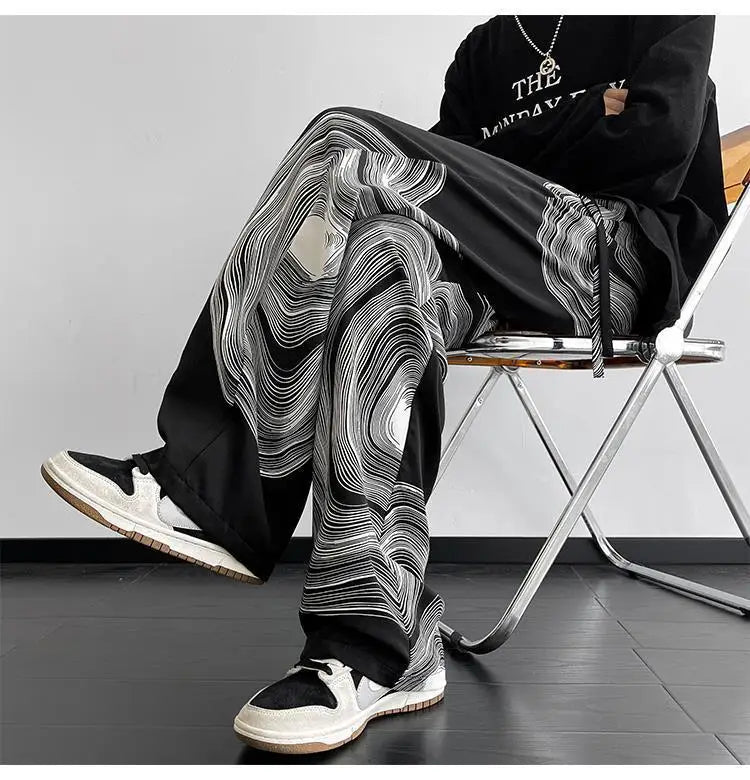 Graph Cotton Trousers