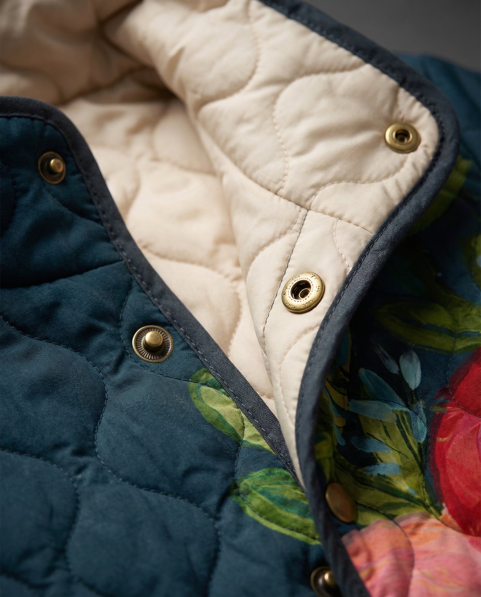 Amaya | Vintage Floral Print Quilted Jacket